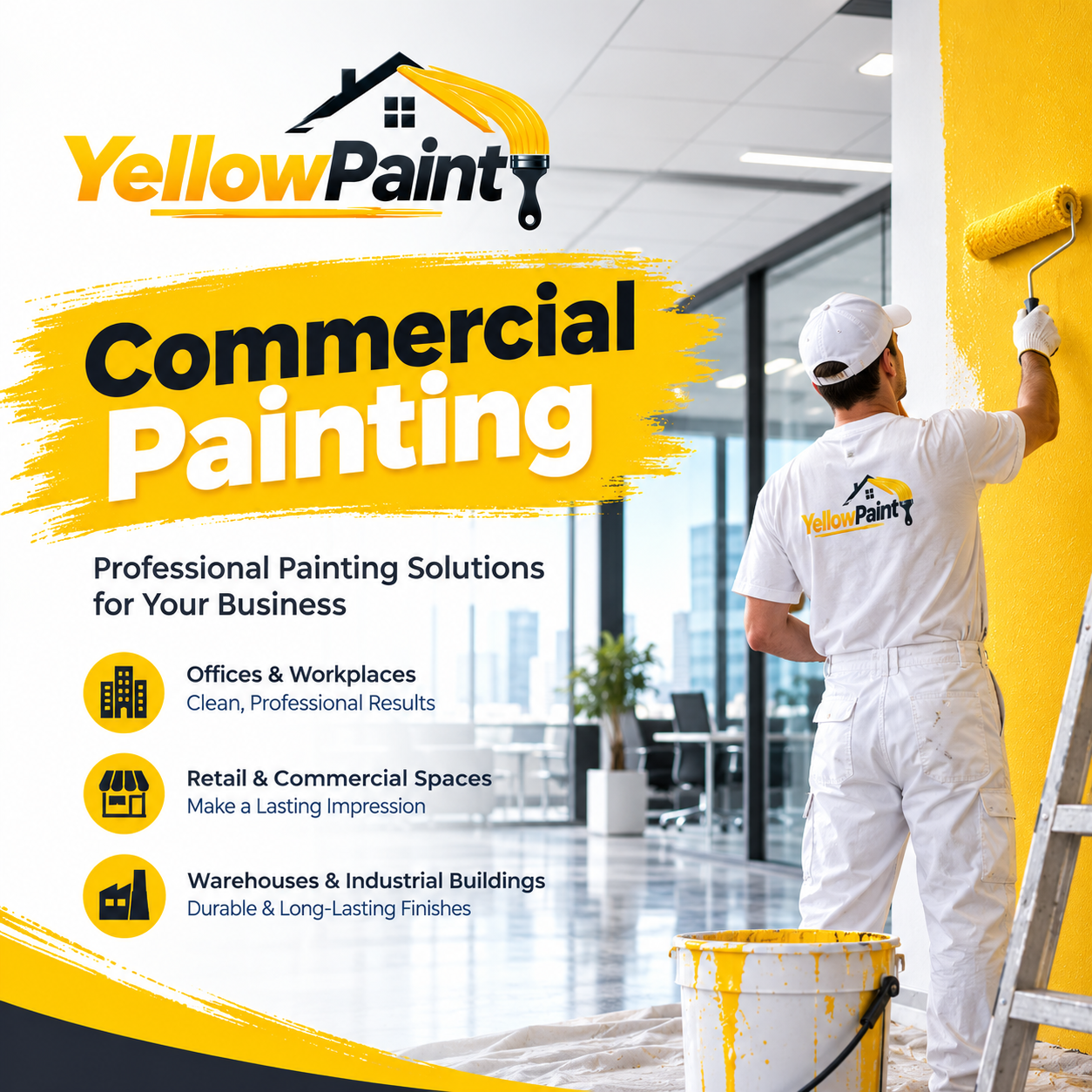 Commercial painting services for offices and businesses by Yellow Paint