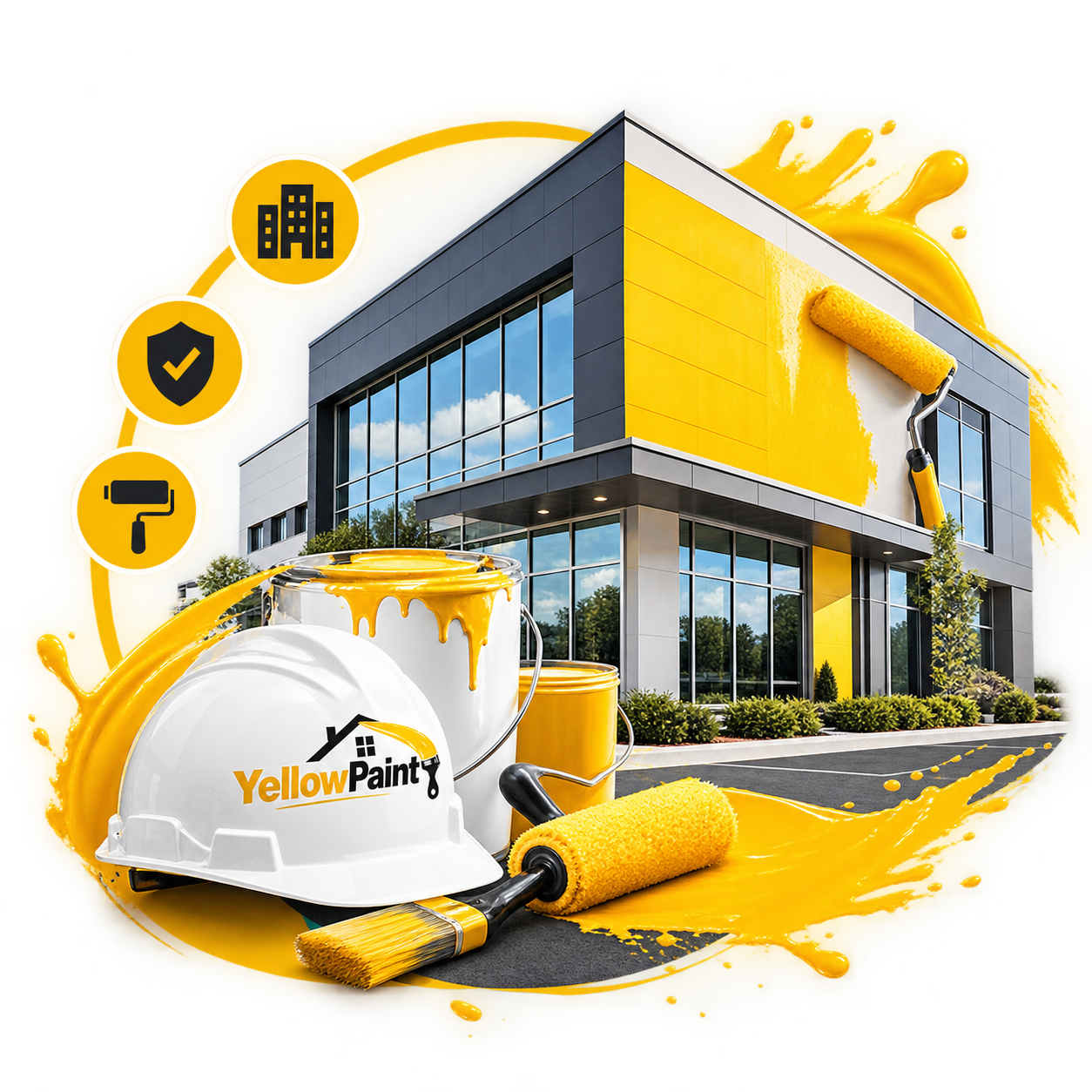 Professional commercial building painting services by Yellow Paint